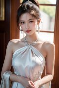 露开全胸襟t恤网坐